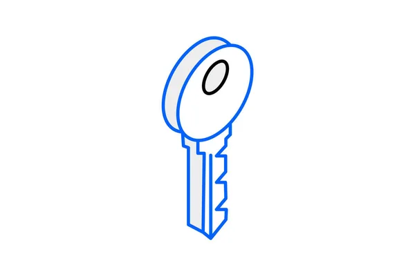 密钥管理器解锁可能性等距双色图标 — 图库矢量图片