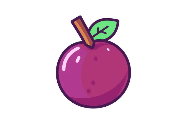 Ícone Fruta Fresca Cereja Desenho Animado Vetor Isolado Ilustração Design — Vetor de Stock