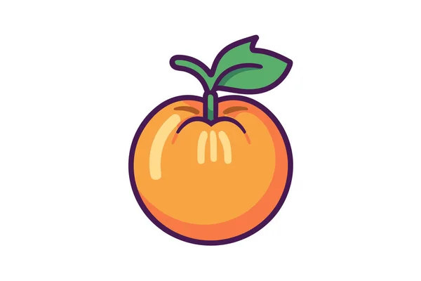 Orange Tomate Fraîche Légume Isolé Icône Vecteur Illustration Design — Image vectorielle