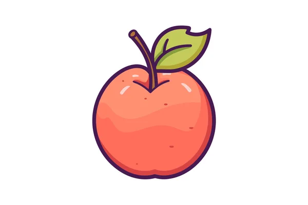 Pomme Fruit Frais Isolé Vecteur Illustration Conception Graphique — Image vectorielle