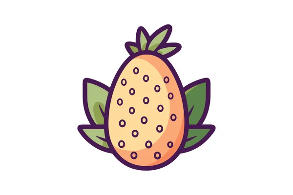 Ananas Frais Avec Illustration Vectorielle Feuilles — Image vectorielle