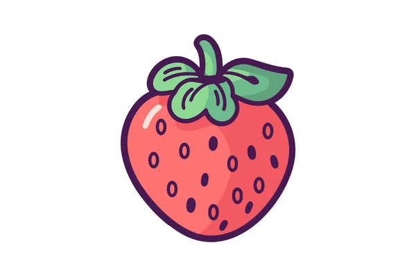 Fresh Strawberry Fruits Icon — Stock Vector