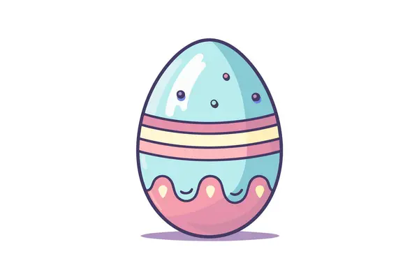 Huevo Pascua Con Lazo Ilustración Dibujos Animados Vectoriales Aislados Sobre — Vector de stock