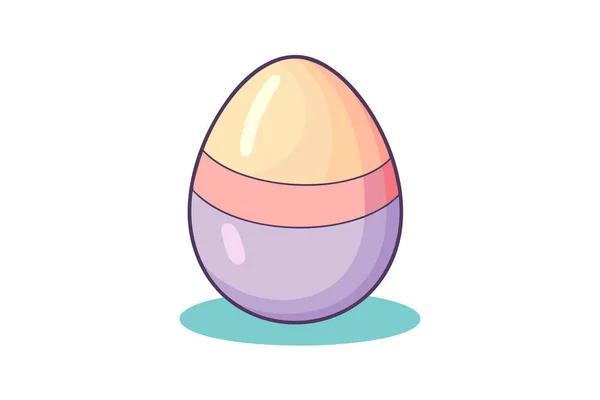 Huevo Pascua Con Diseño Dibujos Animados Aislado Blanco — Vector de stock