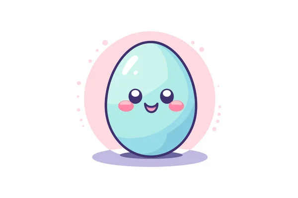 Feliz Huevo Pascua Con Lindo Personaje Dibujos Animados Kawaii — Vector de stock