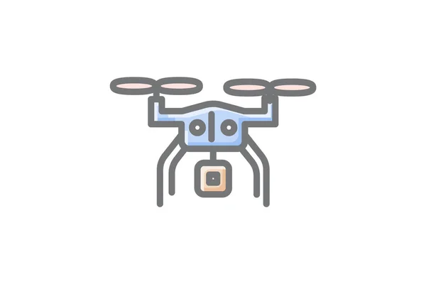 Drony Vznášející Hranicemi Úžasná Ikona — Stockový vektor