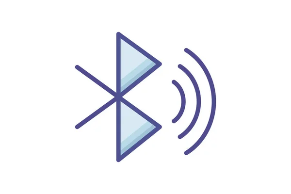 Icône Remplissage Contour Redéfinie Connexions Sans Couture Bluetooth — Image vectorielle