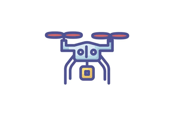 Drones Envolent Delà Des Limites Aperçu Icône Remplissage — Image vectorielle