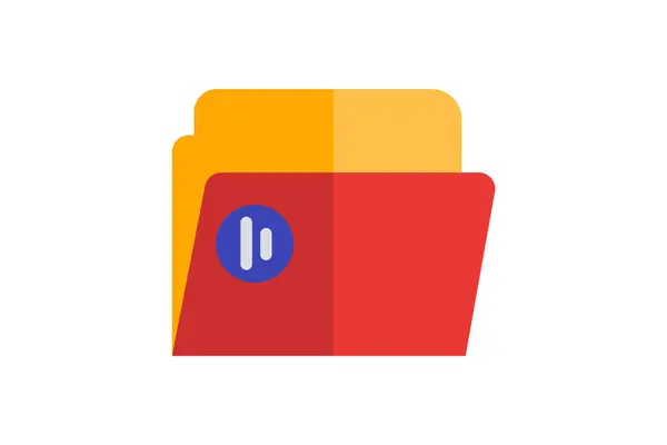 Folder Blue Button — Stock Vector