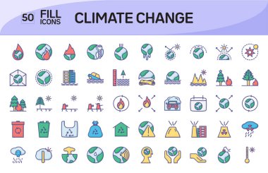 İklim Değişikliği Renk Özeti Simgeleri Paketi
