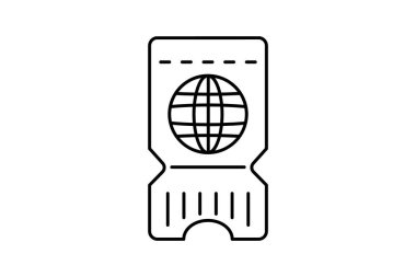 Pasaport Hattı Simgesi Seyahat ve Tur Simgesi, Turizm Simgesi, Dünya Simgelerini Keşfeden