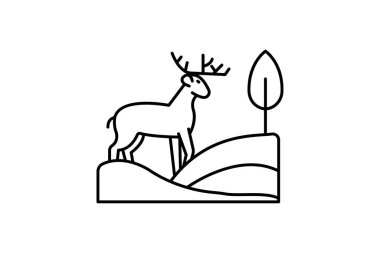 Vahşi Yaşam Hattı Simgesi Seyahat ve Tur Simgesi, Turizm Simgesi, Dünya Simgelerini Keşfeden