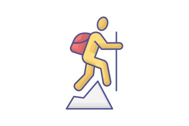 Yürüyüş Ana Hattı Simge Seyahat ve Tur Simgesi, Turizm Simgesi, Dünya Simgelerini Keşfeden