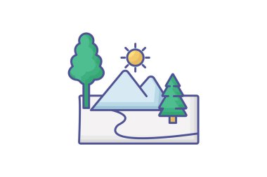 Ulusal Parklar Ana Hattı Simge Seyahat ve Tur Simgesi, Turizm Simgesi, Dünya Simgelerini Keşfeden