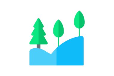 Manzaralar Düz Simge Seyahat ve Tur Simgesi, Turizm Simgesi, Dünya Simgelerini Keşfediyor