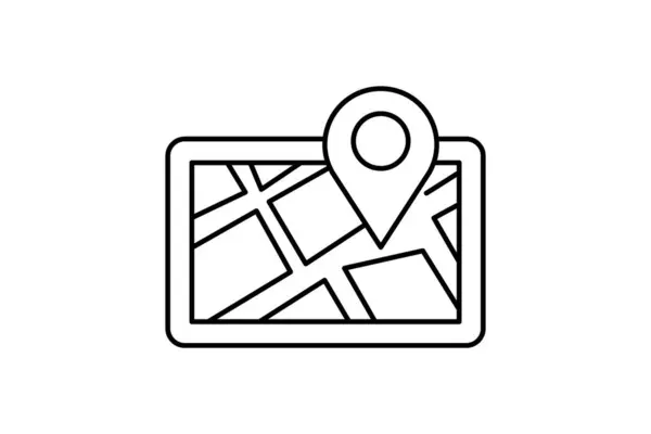 Gps Navigation Line Icon Подорожі Тур Піктограма Туризм Піктограма Дослідження — стоковий вектор