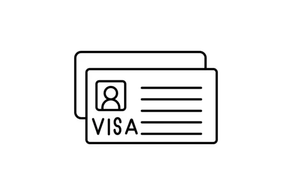 Visa Line Ikon Utazási Túra Ikon Turisztikai Ikon Felfedező Világ — Stock Vector