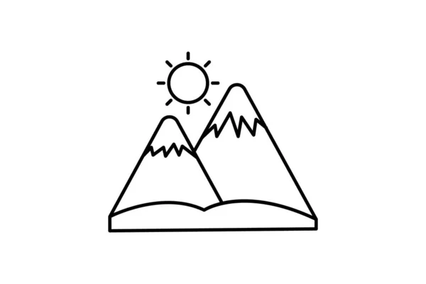 Піктограма Гірської Лінії Подорожі Гастролі Піктограма Туризм Піктограма Дослідження Світових — стоковий вектор