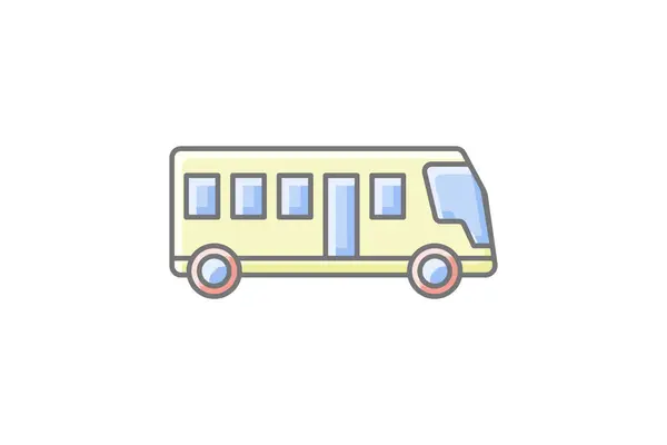 Autobus Úžasný Obrys Ikona Cestování Tour Ikona Cestovní Ruch Ikona — Stockový vektor