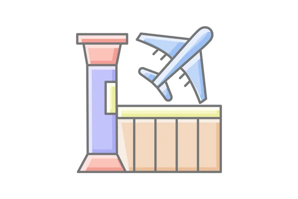 Airport Awesome Outline Icon Travel Tour Icon Tourism Icon Exploring — Stock Vector