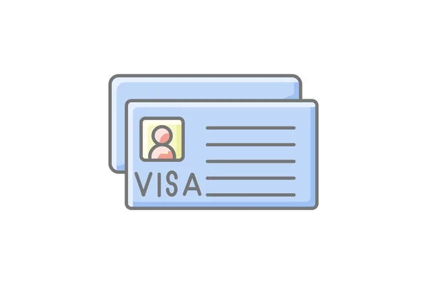 Icono Del Contorno Impresionante Visa Icono Del Recorrido Del Recorrido — Vector de stock