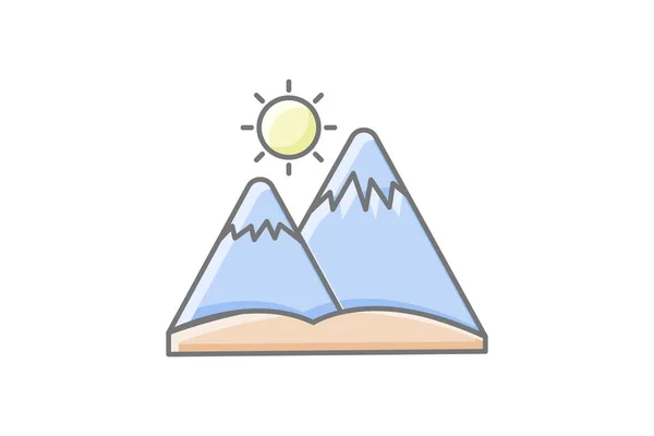 Mountain Awesome Outline Icon Reisen Und Tour Ikone Tourismus Ikone — Stockvektor