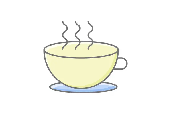 Çay Fincanı Muhteşem Simge Seyahat Tur Simgesi Turizm Simgesi Dünya — Stok Vektör