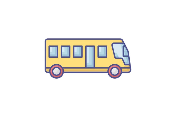 Автобусний Контур Заповнити Піктограму Подорожі Екскурсії Піктограма Туризм Піктограма Досліджуючи — стоковий вектор