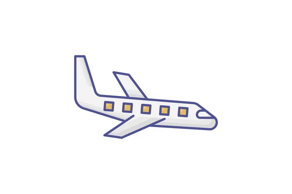 Airplane Outline Fill Icon Travel Tour Icon Tourism Icon Exploring — Stock Vector