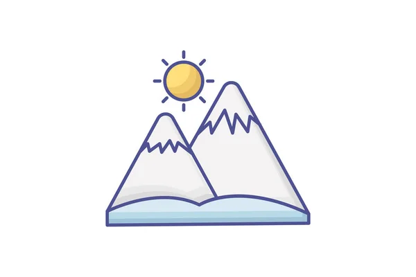 Rysy Górskie Wypełnij Ikonę Podróży Wycieczki Ikona Ikona Turystyki Zwiedzanie — Wektor stockowy