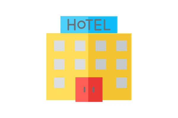 Hotely Flat Icon Cestování Prohlídka Ikona Cestovní Ruch Ikona Prozkoumání — Stockový vektor