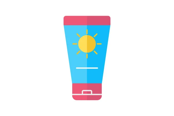 Travel Sun Cream Płaska Ikona Podróży Ikona Wycieczki Ikona Turystyki — Wektor stockowy