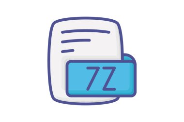 7Z 7 Zip Arşivi Renk Taslak Biçimi Simgesi