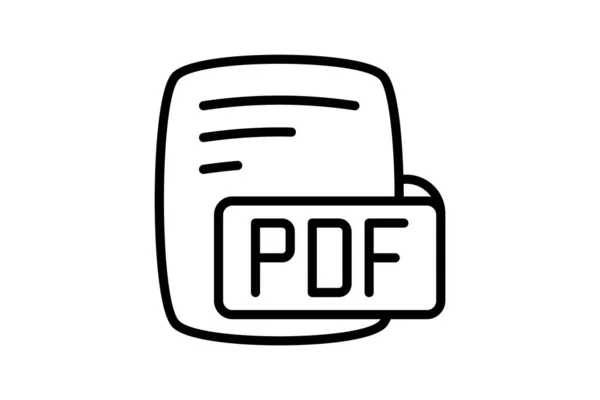 Pdfポータブルドキュメントフォーマットラインスタイルアイコン — ストックベクタ