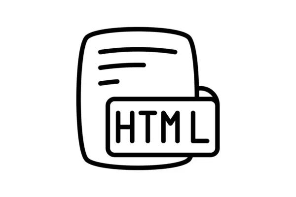 Html Hypertext Markup Language Line Style Icon — Vector de stock