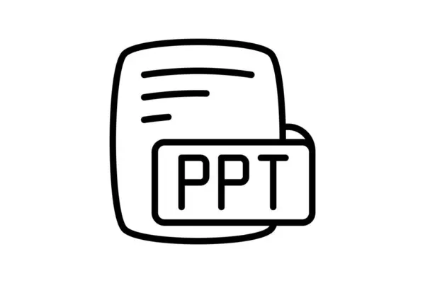 Ppt Pptxマイクロソフトパワーポイントプレゼンテーションラインスタイルアイコン — ストックベクタ