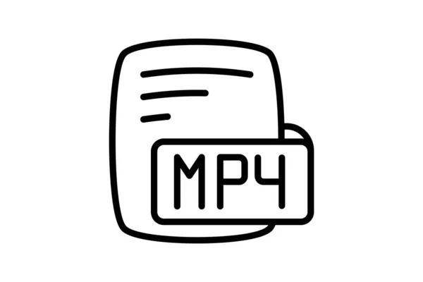 Иконка Стиля Mp4 Mpeg Video Line — стоковый вектор