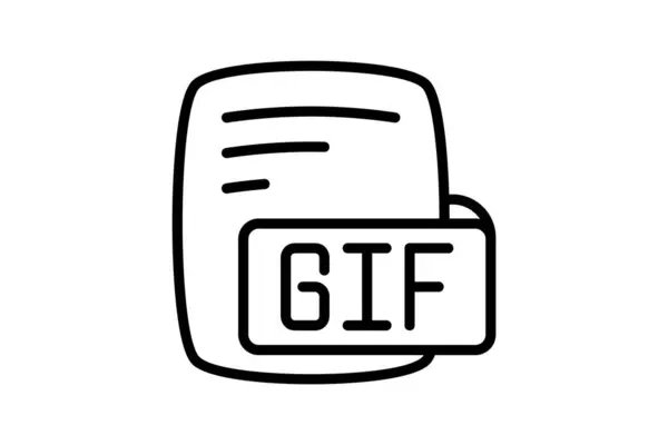 Gif Gráficos Intercambio Formato Línea Estilo Icono — Vector de stock