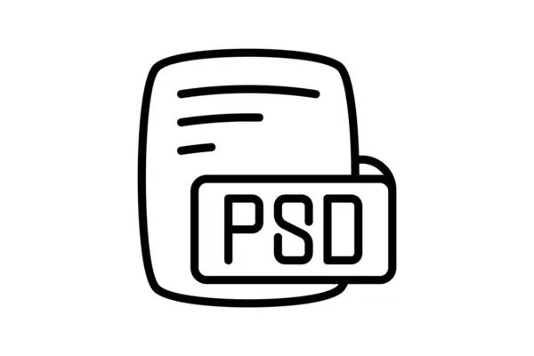 Psd Adobe Photoshop Document Line Style Icono — Vector de stock