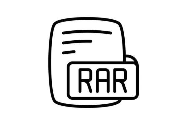 Rar Roshal Archive Line Style Icono — Vector de stock