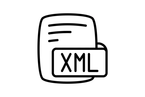 Xml Extensible Markup Language Line Icon — стоковый вектор