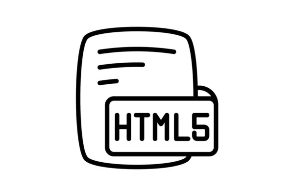 Html5 Hypertext Markup Language Icono Estilo Línea — Vector de stock