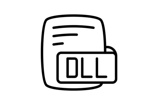 Dll Dynamic Link Library Line Icon — стоковый вектор
