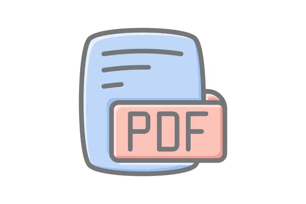 Formato Documento Portátil Pdf Impresionante Icono Estilo Lineal — Vector de stock