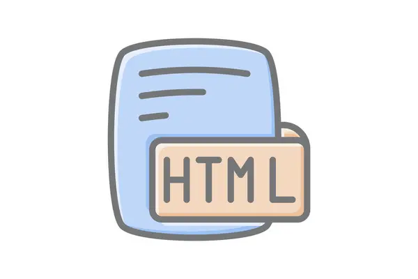 Html Hypertext Markup Language Impresionante Icono Estilo Lineal — Vector de stock