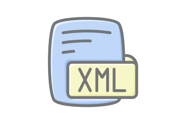 Xml Lenguaje Marcado Extensible Impresionante Icono Estilo Lineal — Vector de stock