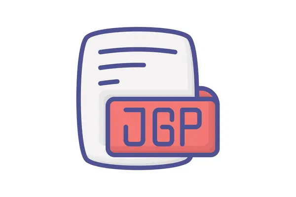 Jpg Jpeg ジョイント フォトグラフィック エキスパート グループ カラー アウトライン スタイル Icon — ストックベクタ