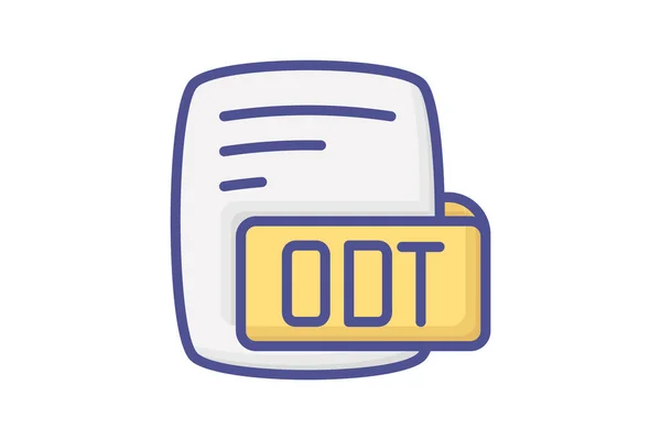 Odt Opendocument Texto Color Esquema Estilo Icono — Vector de stock