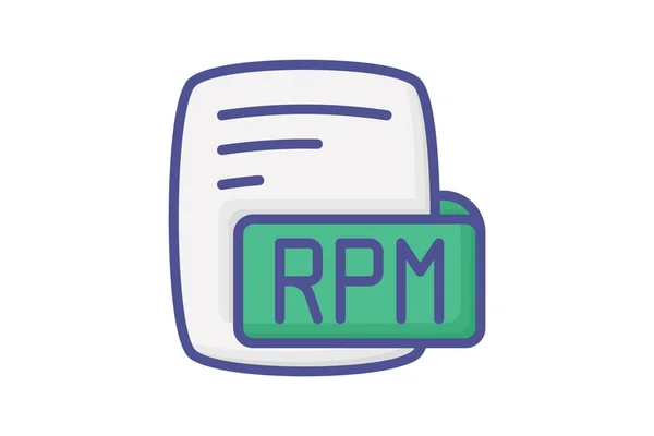 Rpm Red Hat Package Manager Esquema Color Icono Estilo — Vector de stock