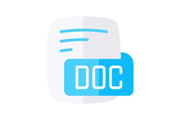 Doc Docx Microsoft Word Dokument Platt Stil Ikonen — Stock vektor